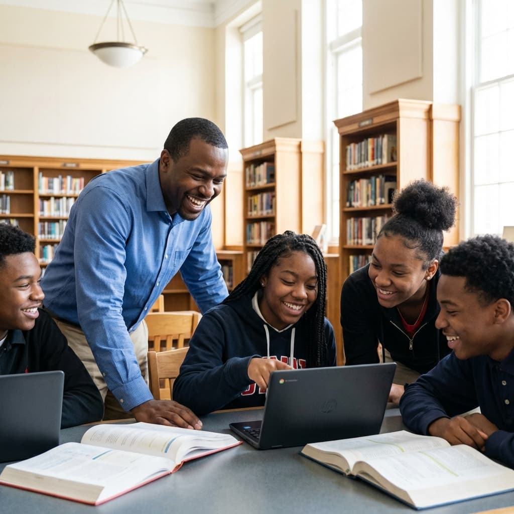 Mentorship session with local high school students.