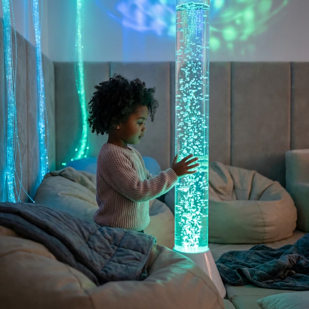 Student enjoying the new calming station.